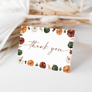 Carte de remerciements Baby shower citrouille, Boh