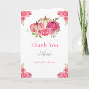Carte De Remerciements Baby Shower Citrouille d'Automne