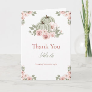 Carte De Remerciements Baby Shower Citrouille d'Automne