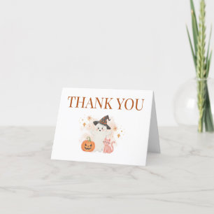Carte De Remerciements Baby shower Citrouille de Little Boo Halloween