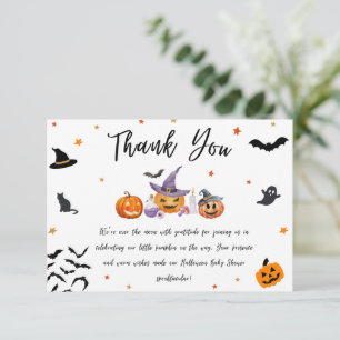 Carte De Remerciements Baby shower Citrouille d'Halloween