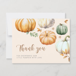 Carte De Remerciements Baby shower citrouille Fall Foliage