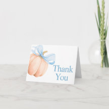 Baby Shower Citrouille Orange Ruban Bleu