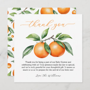 Carte De Remerciements Baby shower Citrus Orange
