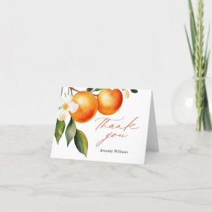 Carte De Remerciements Baby shower Clementine Orange Little Cutie