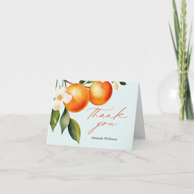 Carte De Remerciements Baby shower Clementine Orange Little Cutie (Devant)