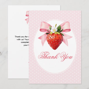 Carte De Remerciements Baby Shower Coquette Berry Sweet