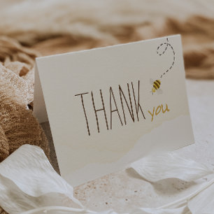 Carte De Remerciements Baby shower d'abeilles doux plié