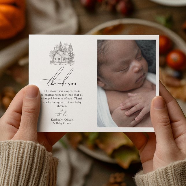 Carte De Remerciements Baby shower d'animaux de la forêt antique (Créateur téléchargé)