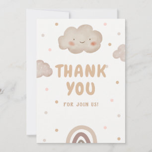 Carte De Remerciements Baby shower d'aquarelle beige