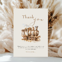 Baby shower d'aquarelle Boho vintage Train
