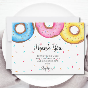 Carte De Remerciements Baby shower d'aquarelle Donuts