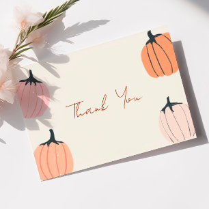 Carte De Remerciements Baby shower d'aquarelle Little Citrouille Fall