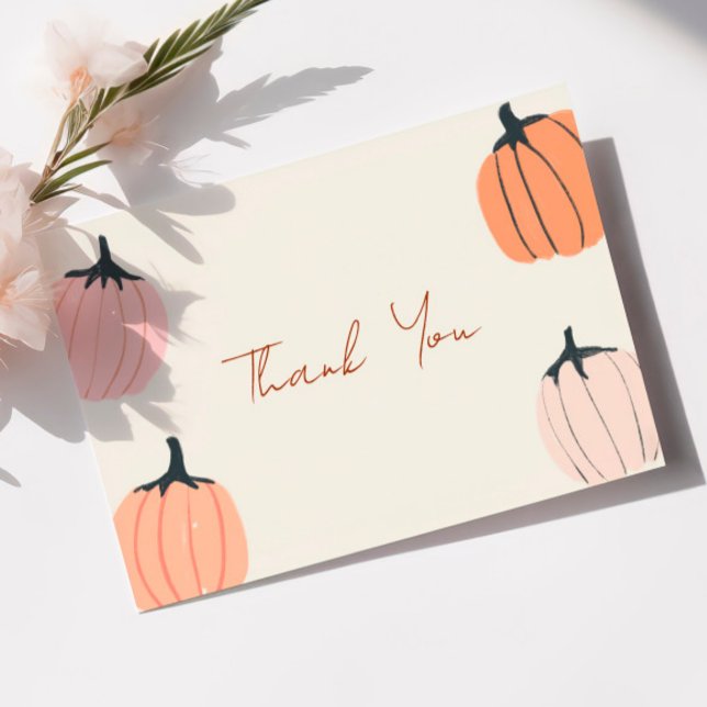 Carte De Remerciements Baby shower d'aquarelle Little Citrouille Fall (Créateur téléchargé)