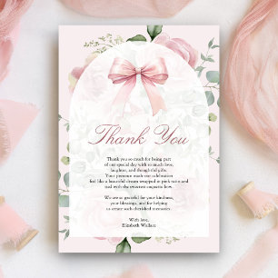 Carte De Remerciements Baby shower d'arche à arc rose pâle