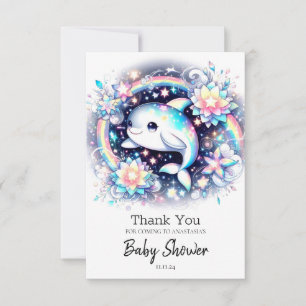 Carte De Remerciements Baby shower Dauphin Majestic élégant