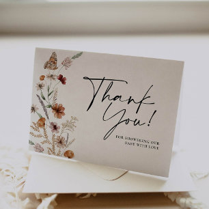 Carte de remerciements Baby shower d'automne