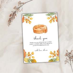 Carte De Remerciements Baby shower d'automne de Citrouille à tarte rustiq