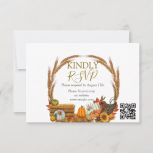 Carte De Remerciements Baby shower d'automne de Little Citrouille