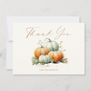 Carte De Remerciements Baby Shower d'Automne pour Bébé Citrouille