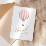 Carte De Remerciements Baby shower de ballon à air chaud rose<br><div class="desc">Remerciez tout particulièrement vos invités baby showers avec ces cartes,  avec une montgolfière aquarelle et la typographie de l'or.</div>