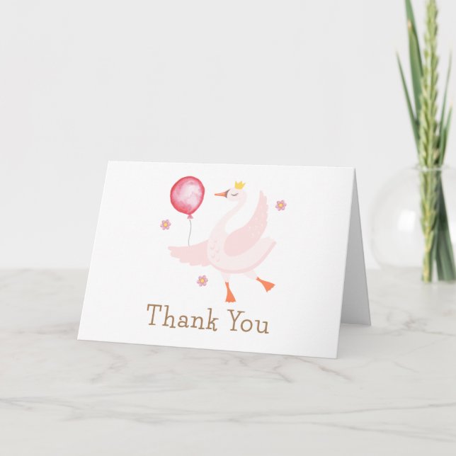 Carte De Remerciements Baby shower de ballon de cygne Princess Dancing Si (Devant)