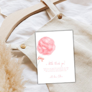 Carte De Remerciements Baby shower de bonbons en coton de chou rose minim