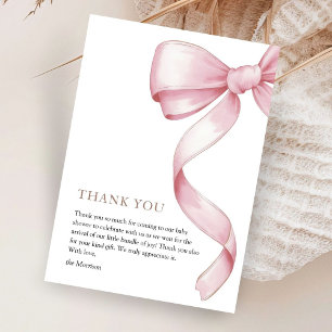 Carte De Remerciements Baby shower de boule rose