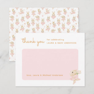 Carte De Remerciements Baby shower de Bunny Ballerina