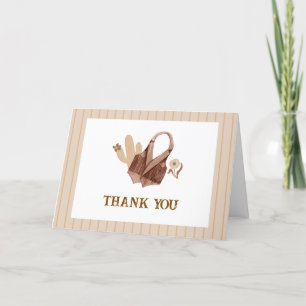 Carte De Remerciements Baby shower de cactus de cowgirl de Boho minimal n