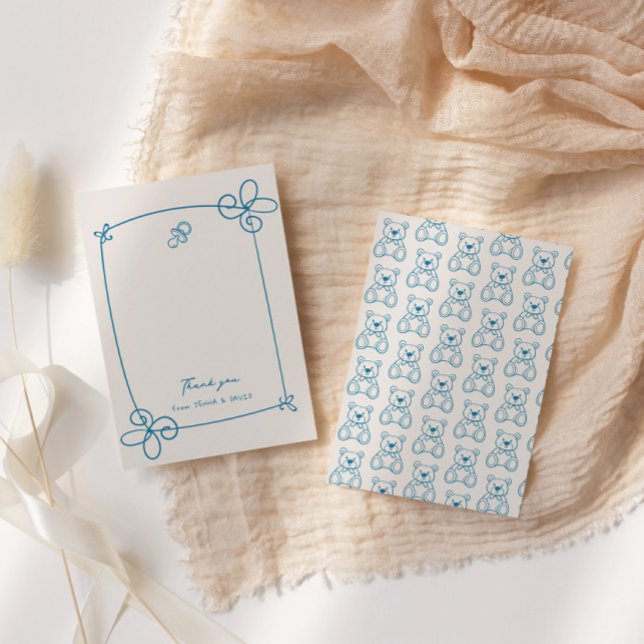 Carte De Remerciements Baby shower de cadre à mâchoires molles (Créateur téléchargé)