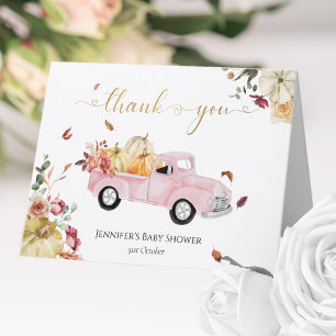 Carte De Remerciements Baby shower de camion Vintage Little Citrouille Fa