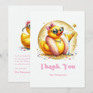 Carte De Remerciements Baby shower de canard Glam Baby