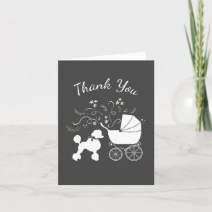 Carte De Remerciements Baby shower de caniche