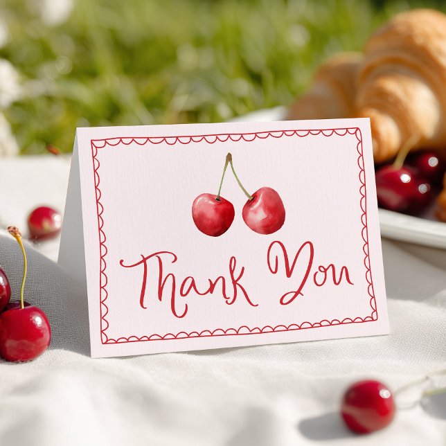 Carte De Remerciements Baby shower de cerisier Whimsical Watercolor (Créateur téléchargé)