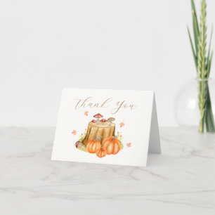 Carte De Remerciements Baby shower de champignon Citrouille de bois