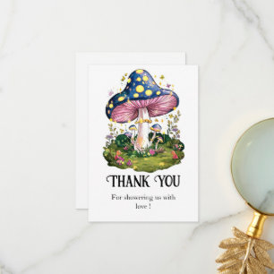 Carte De Remerciements Baby shower de champignons de charme magique