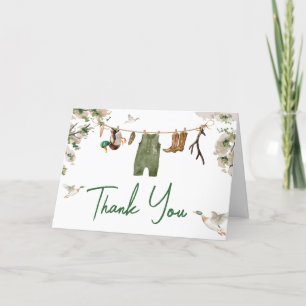 Carte De Remerciements Baby shower de chasse au canard