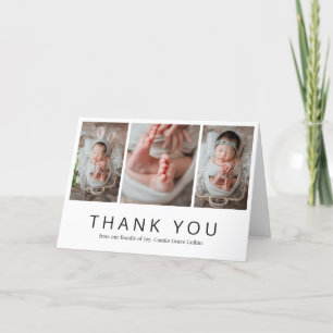 Carte De Remerciements Baby shower de collage photo simple et moderne