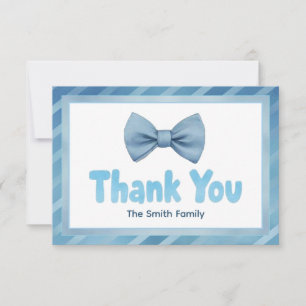 Carte De Remerciements Baby shower de Cravate bleu mou