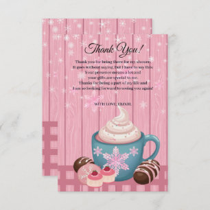 Carte De Remerciements Baby shower de crème humide en bois rose