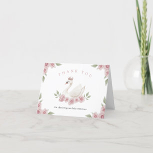 Carte De Remerciements Baby shower de cygne