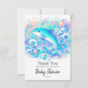 Carte De Remerciements Baby shower de dauphin mignon Whimsical