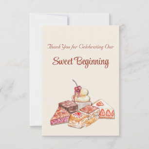 Carte De Remerciements Baby Shower de dessert italien Café européen