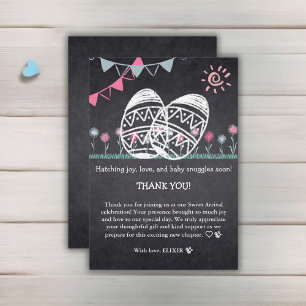 Carte De Remerciements Baby shower de dessin de tableau de bord des oeufs