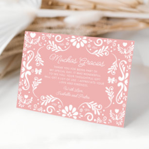Carte de remerciements Baby shower de fille rose m