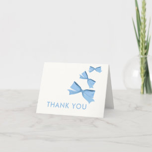 Carte De Remerciements Baby shower de garçon de petite taille bleue