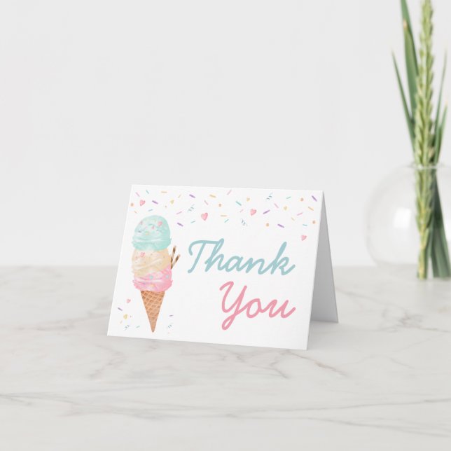 Carte De Remerciements Baby shower de glace (Devant)