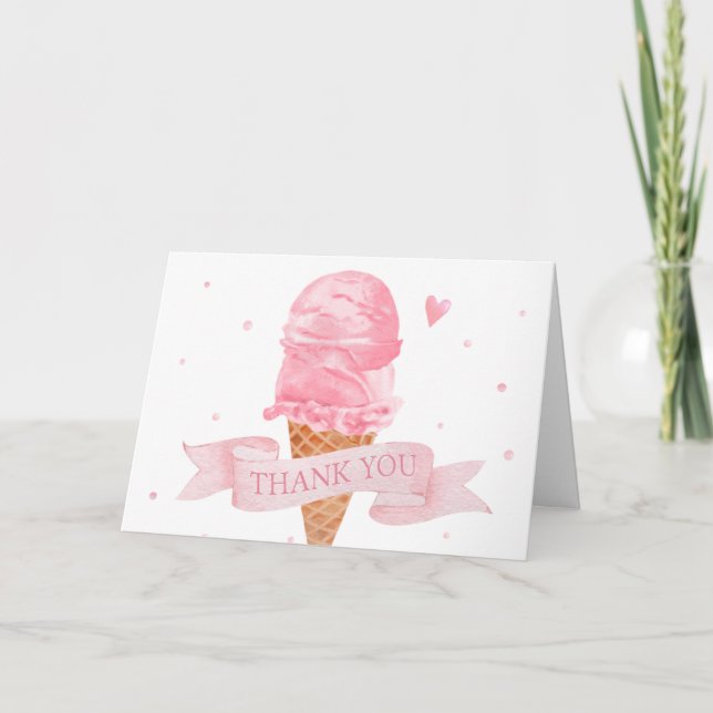 Carte De Remerciements Baby shower de glace (Devant)