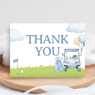 Carte De Remerciements Baby Shower de golf avec un petit putter